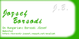 jozsef borsodi business card