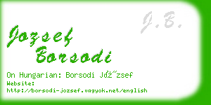 jozsef borsodi business card